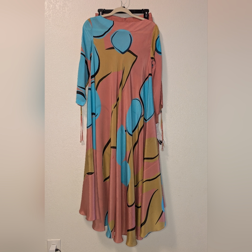 Nautanky Pink Abstract Print Tunic With Pants Set - Picture 7 of 16